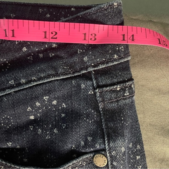 PAIGE by Anthropologie Dark Blue Patterned Women's Verdugo Ankle Jeans 27 - Picture 6 of 6